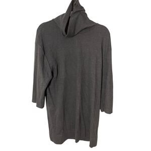 Zara Women's Heathered Gray L Turtleneck Lagenlook Minimalist Long Sleeve Dress